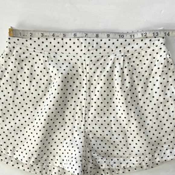 Kate Spade Polka Dot Shorts Womens Size S White Black Linen Blend Comfort Casual - Picture 9 of 16